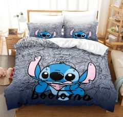 Stitch Print Duvet Cover Pillowcase Set Kid’s Bedding Soft Microfiber