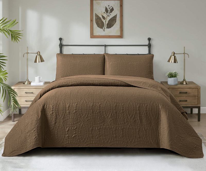 Soft Bed Summer Quilt Microfiber Bedspread Coverlet with Pillowcases