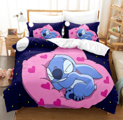 Stitch Print Duvet Cover Pillowcase Set Kid’s Bedding Soft Microfiber