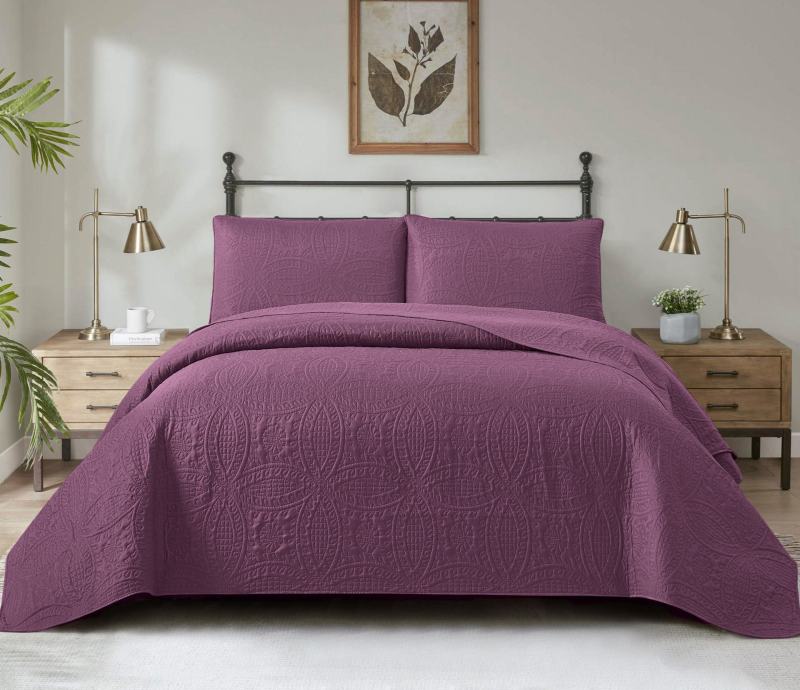 Soft Bed Summer Quilt Microfiber Bedspread Coverlet with Pillowcases