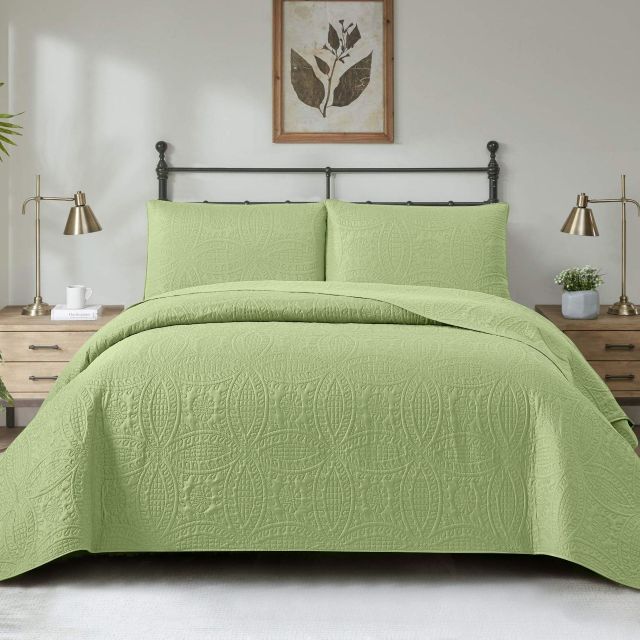 Soft Bed Summer Quilt Microfiber Bedspread Coverlet with Pillowcases