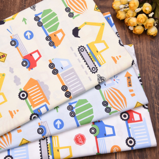 Kid Excavator Fabric Width 1.6M DIY Art for Bedding
