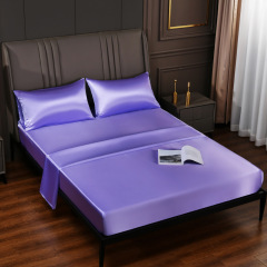 Silk Satin Sheet Set with Flat Sheet Fitted Sheet Pillowcases Cooling Soft