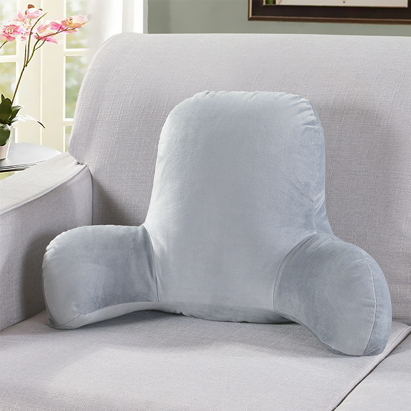 Back Rest Pillow with Arms Pockets Washable Cover Reading Pillow