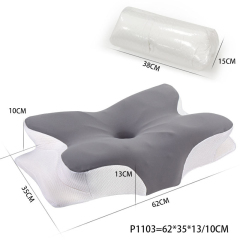 Adjustable Cooling Cervical Pillow Memory Foam Ergonomic Contour for Neck Support