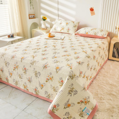 Floral Quilt Bedspread Brushed Microfiber Lightweight Quilted Coverlet