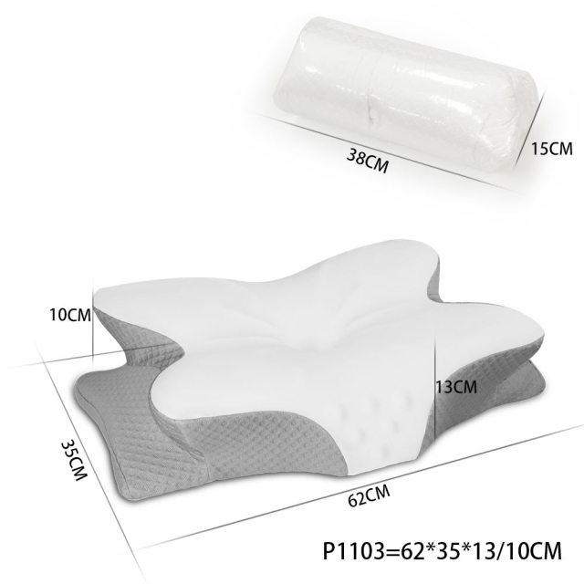 Adjustable Cooling Cervical Pillow Memory Foam Ergonomic Contour for Neck Support