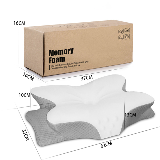 Adjustable Cooling Cervical Pillow Memory Foam Ergonomic Contour for Neck Support