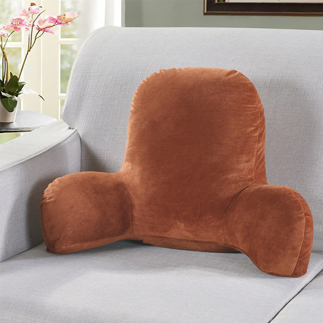 Back Rest Pillow with Arms Pockets Washable Cover Reading Pillow