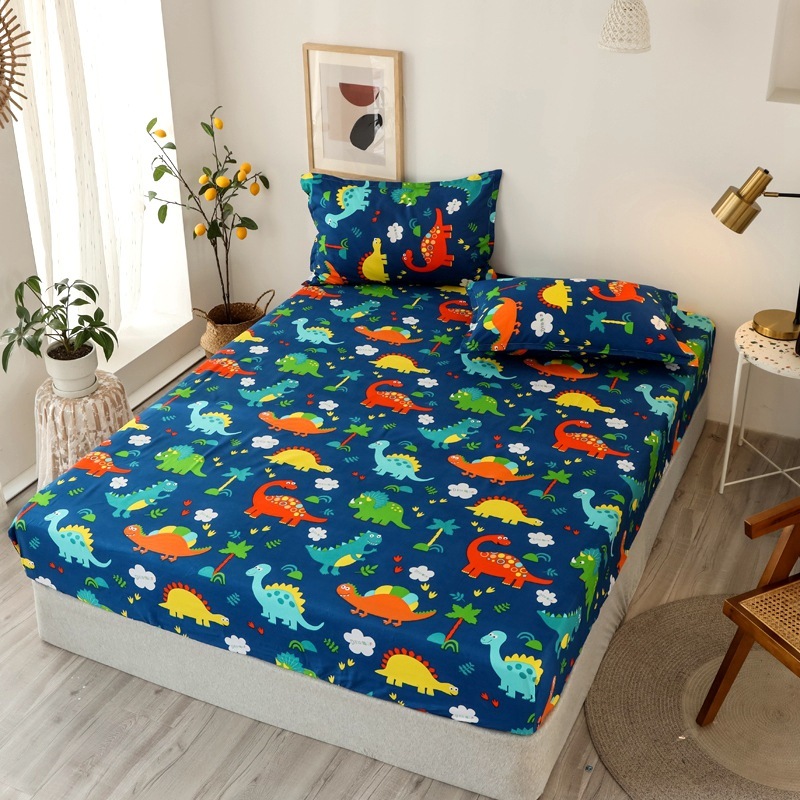 Boys Girls Bed Sheet Fitted Sheet Brushed Microfiber Cartoon Print