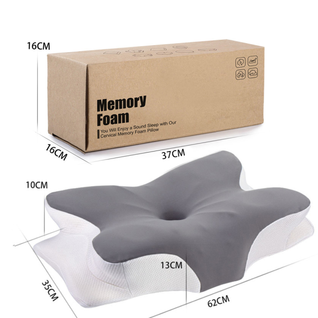 Adjustable Cooling Cervical Pillow Memory Foam Ergonomic Contour for Neck Support