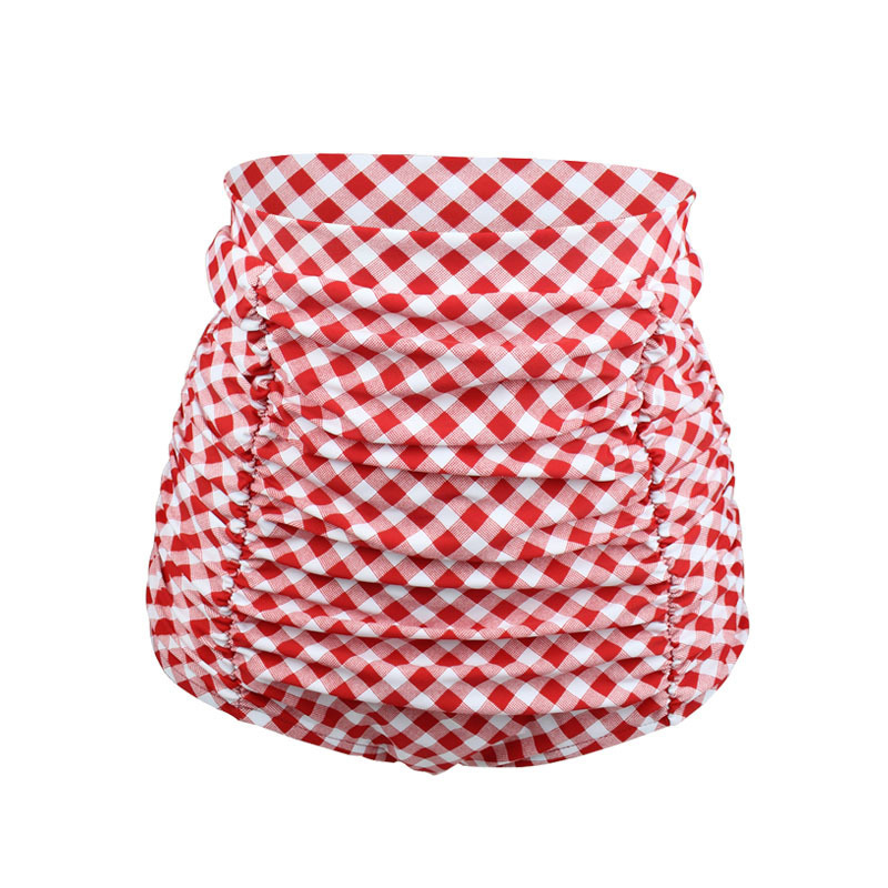 Women's Ruched High Waisted Bikini Bottom Swim Short