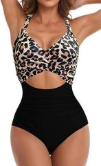 Women's One Piece Swimsuits Cutout High Waisted Bathing Suit
