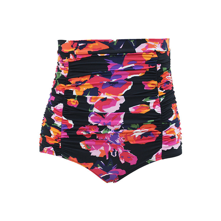Women's Ruched High Waisted Bikini Bottom Swim Short