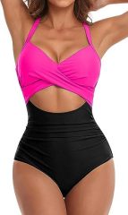 Women's One Piece Swimsuits Cutout High Waisted Bathing Suit