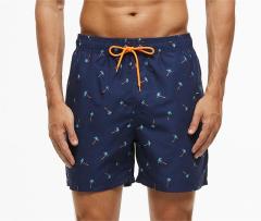 Mens Swim Trunks Waterproof Swim Shorts with Mesh Lining Side Pockets