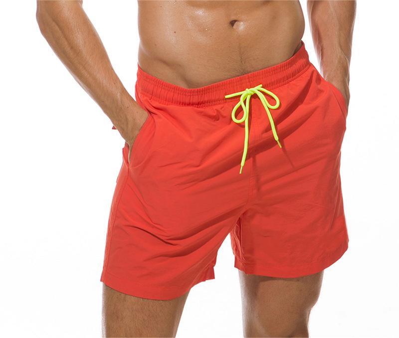 Mens Swim Trunks Above Knee Length Mesh Lining Pockets Quick Dry Swim Shorts