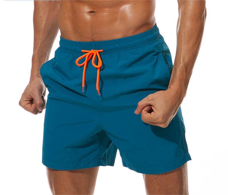 Mens Swim Trunks Above Knee Length Mesh Lining Pockets Quick Dry Swim Shorts