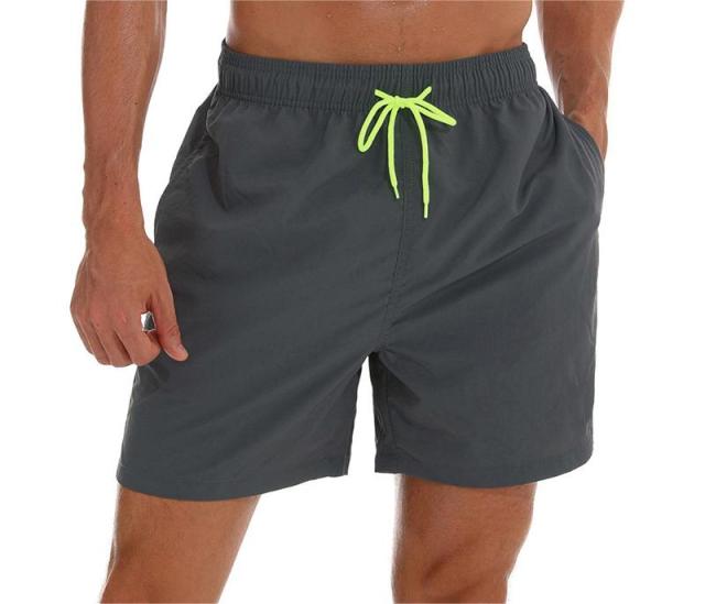 Mens Swim Trunks Above Knee Length Mesh Lining Pockets Quick Dry Swim Shorts