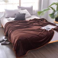 Fleece Bed Blankets Soft Flush Puzzy Solid Color