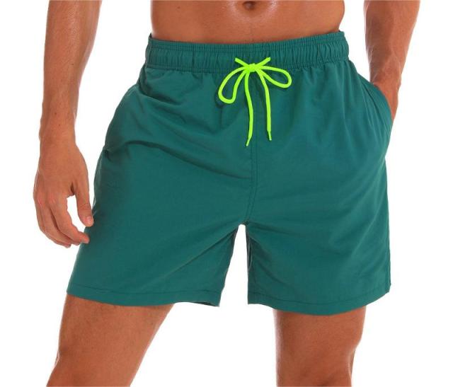 Mens Swim Trunks Above Knee Length Mesh Lining Pockets Quick Dry Swim Shorts