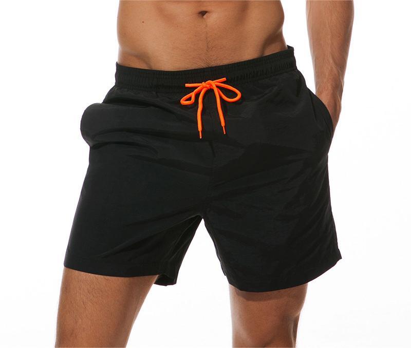 Mens Swim Trunks Above Knee Length Mesh Lining Pockets Quick Dry Swim Shorts
