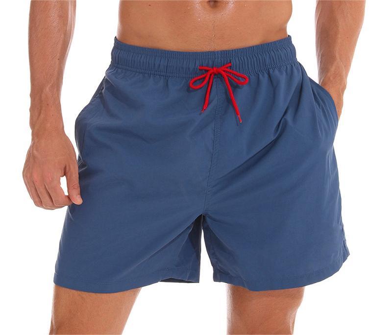 Mens Swim Trunks Above Knee Length Mesh Lining Pockets Quick Dry Swim Shorts