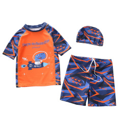 Kids Swimsuit Boys Two Pieces Swimsuit Cute Printing Trunk Rash Guard