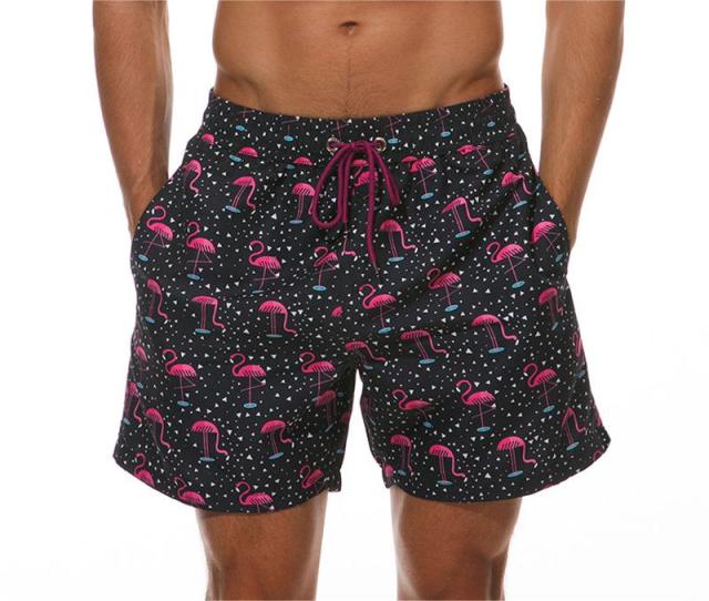 Mens Swim Trunks Waterproof Swim Shorts with Mesh Lining Side Pockets