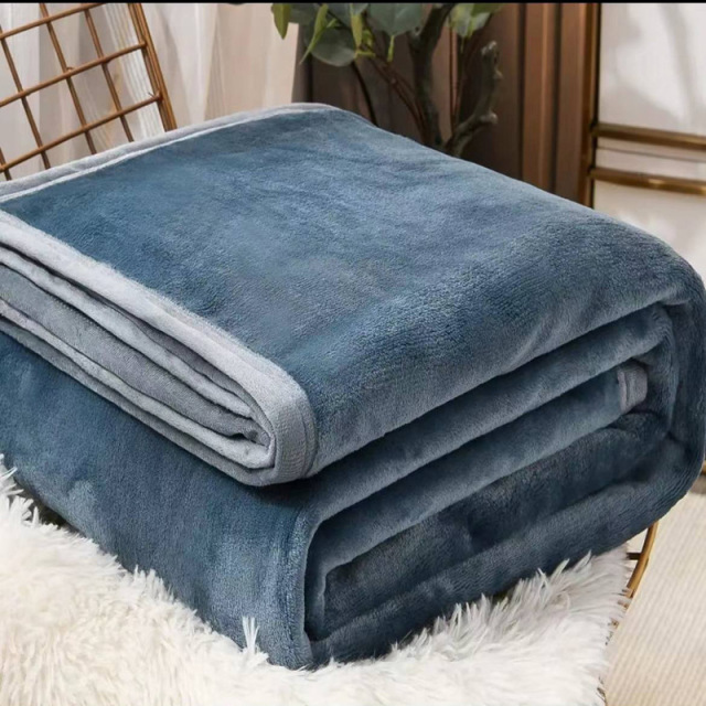 Fleece Bed Blankets Soft Flush Puzzy Solid Color