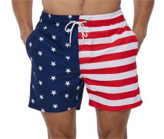 Mens Swim Trunks Waterproof Swim Shorts with Mesh Lining Side Pockets