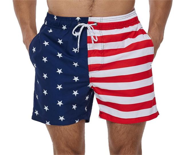 Mens Swim Trunks Waterproof Swim Shorts with Mesh Lining Side Pockets