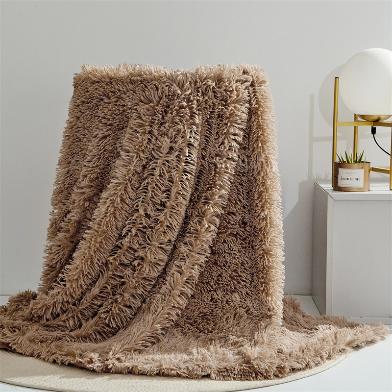 Soft Fuzzy Faux Fur Throw Blanket Long Hair Shaggy Fluffy Cozy Plush Comfy