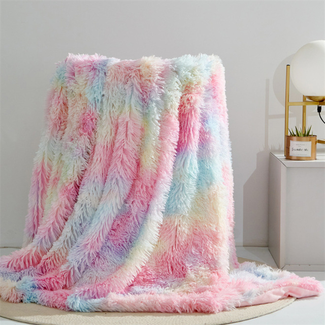 Soft Fuzzy Faux Fur Throw Blanket Long Hair Shaggy Fluffy Cozy Plush Comfy