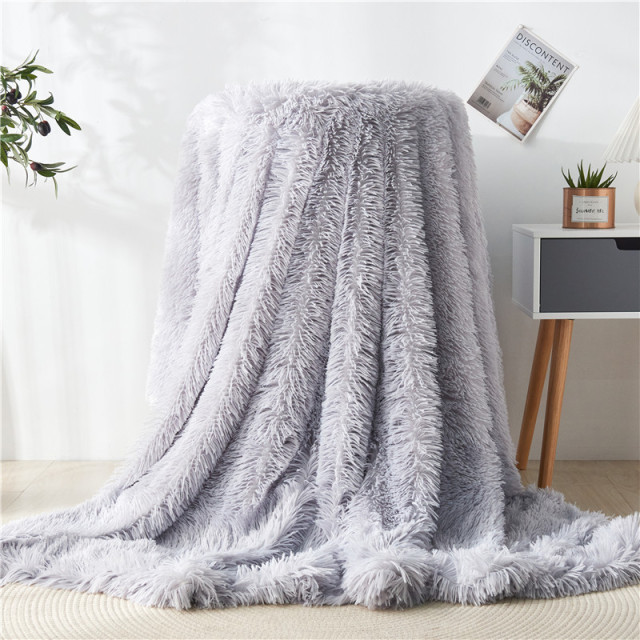 Soft Fuzzy Faux Fur Throw Blanket Long Hair Shaggy Fluffy Cozy Plush Comfy