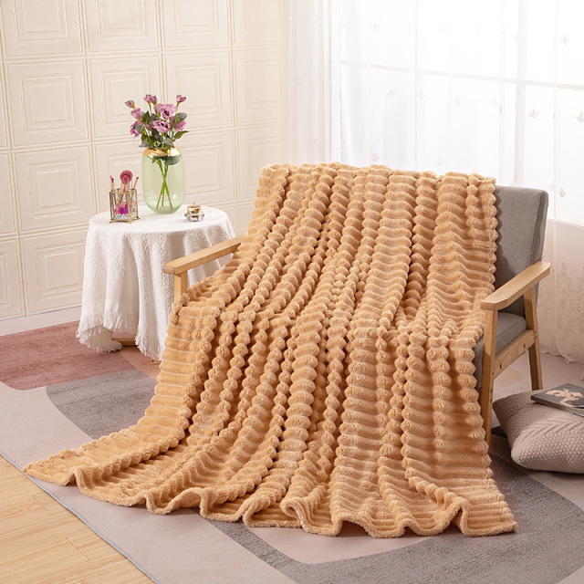 Fleece Throw Blanket Super Soft Cozy Striped Lightweight for Couch Machine Washable