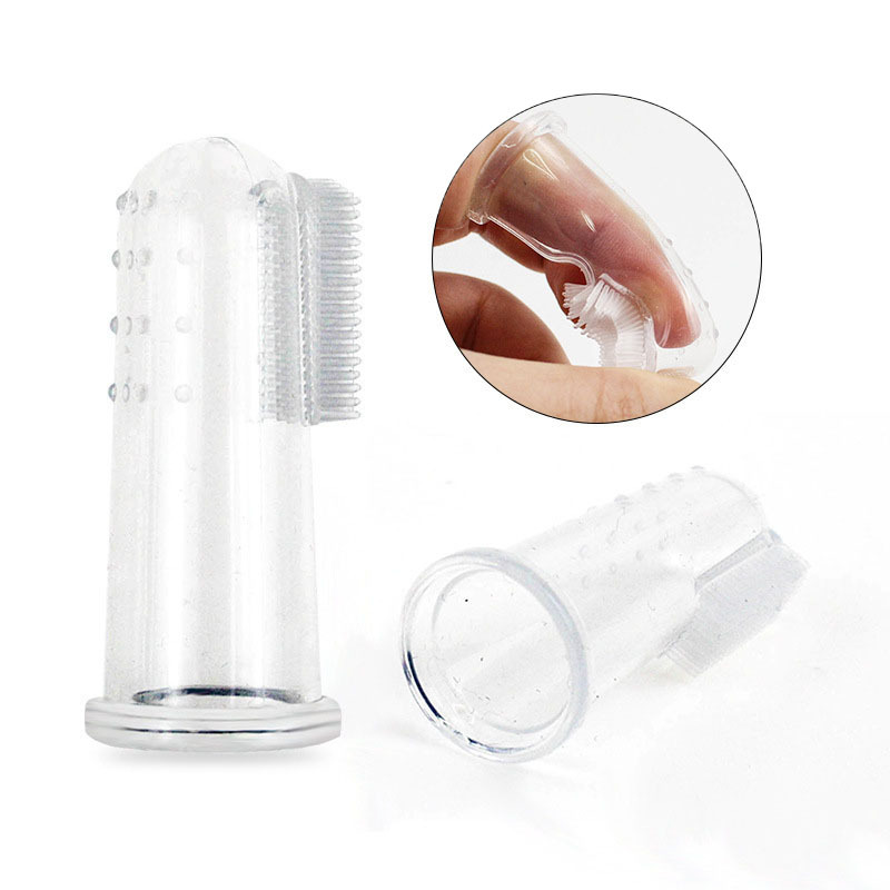 Silicone Soft Pet Finger Cuff Toothbrushes Dog Brush Bad Breath Tartar Teeth Care Tool Cat Cleaning Scrub Silicagel Pet Supplies