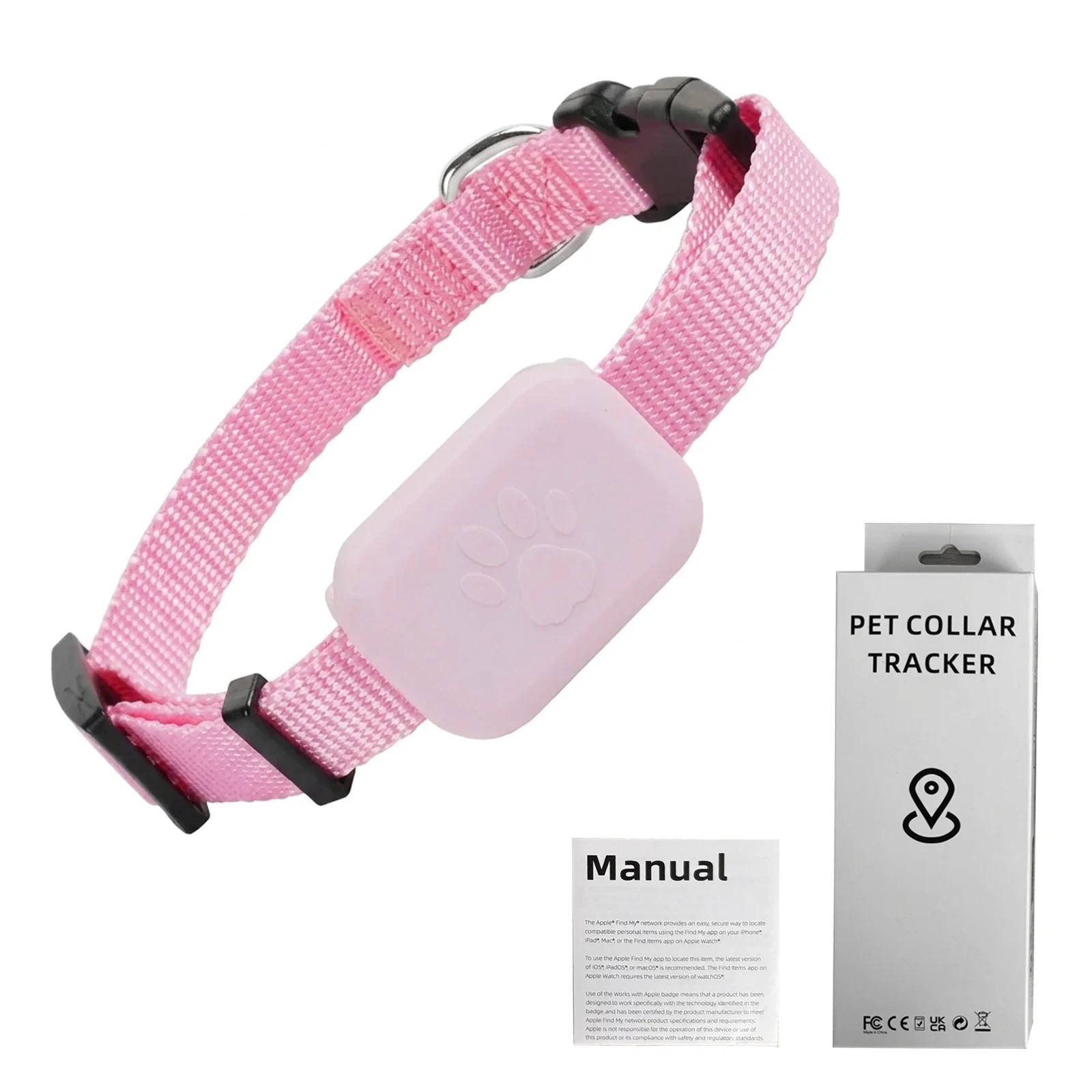 Remote Pet GPS Tracker Waterproof Real-Time Tracking Movement Alert Collar Anti-Lost Dog Cat Global Locator for Apple Find APP