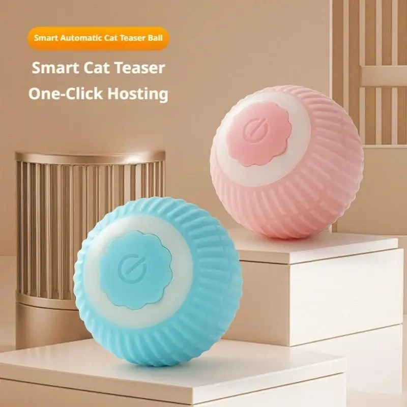 Electric Cat Ball Toys Automatic Rolling Smart Cat Toys Interactive for Cats Training Self-moving Kitten Smart Toys Rechargeable