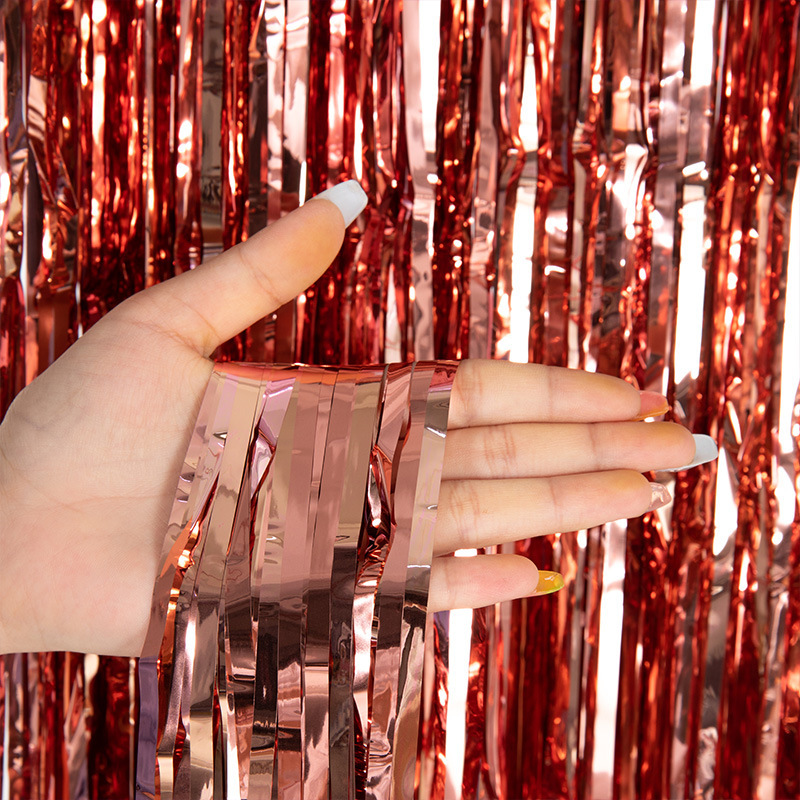 Party Metallic Tinsel Foil Fringe Curtains Backdrop for Birthday New Year Eve Party Photo Wedding Baby Shower Decor