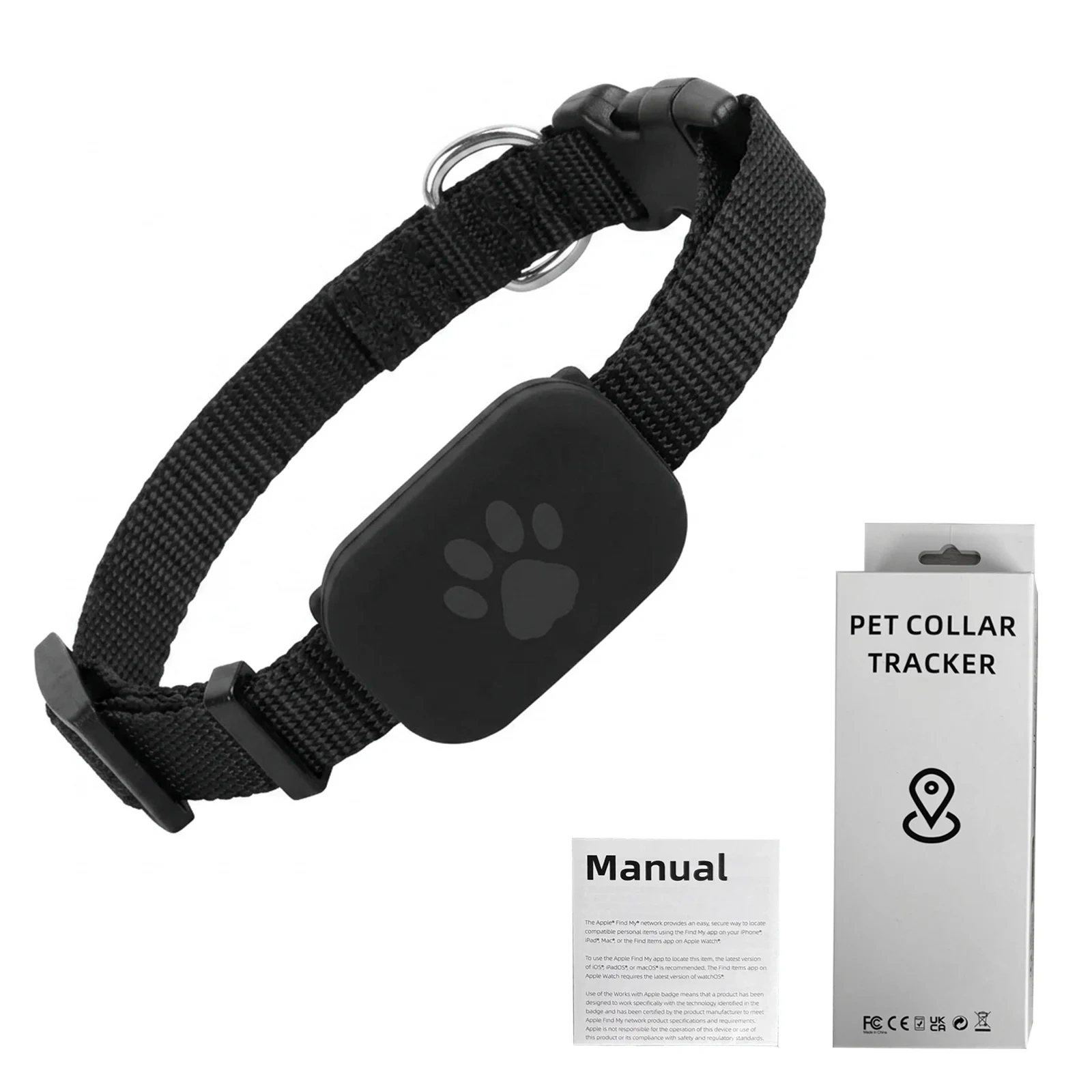 Remote Pet GPS Tracker Waterproof Real-Time Tracking Movement Alert Collar Anti-Lost Dog Cat Global Locator for Apple Find APP
