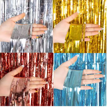 Party Metallic Tinsel Foil Fringe Curtains Backdrop for Birthday New Year Eve Party Photo Wedding Baby Shower Decor