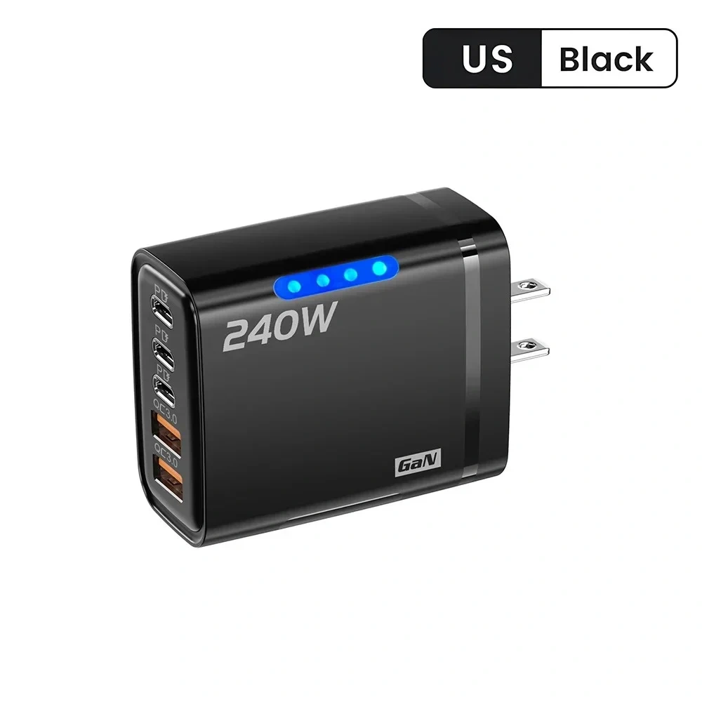 240W USB C Charger Quick Charge QC 3.0 PD Fast Charging Type C Phone Charger Adapter for iPhone Samsung Xiaomi Wall USB Chargers