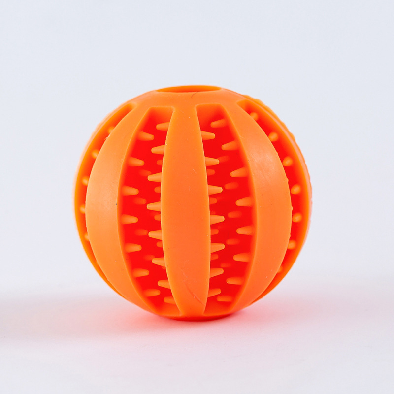 Dog Toy Ball Nontoxic Bite Resistant Toy Ball Pet Food Treat Feeder Chew Tooth Cleaning Ball