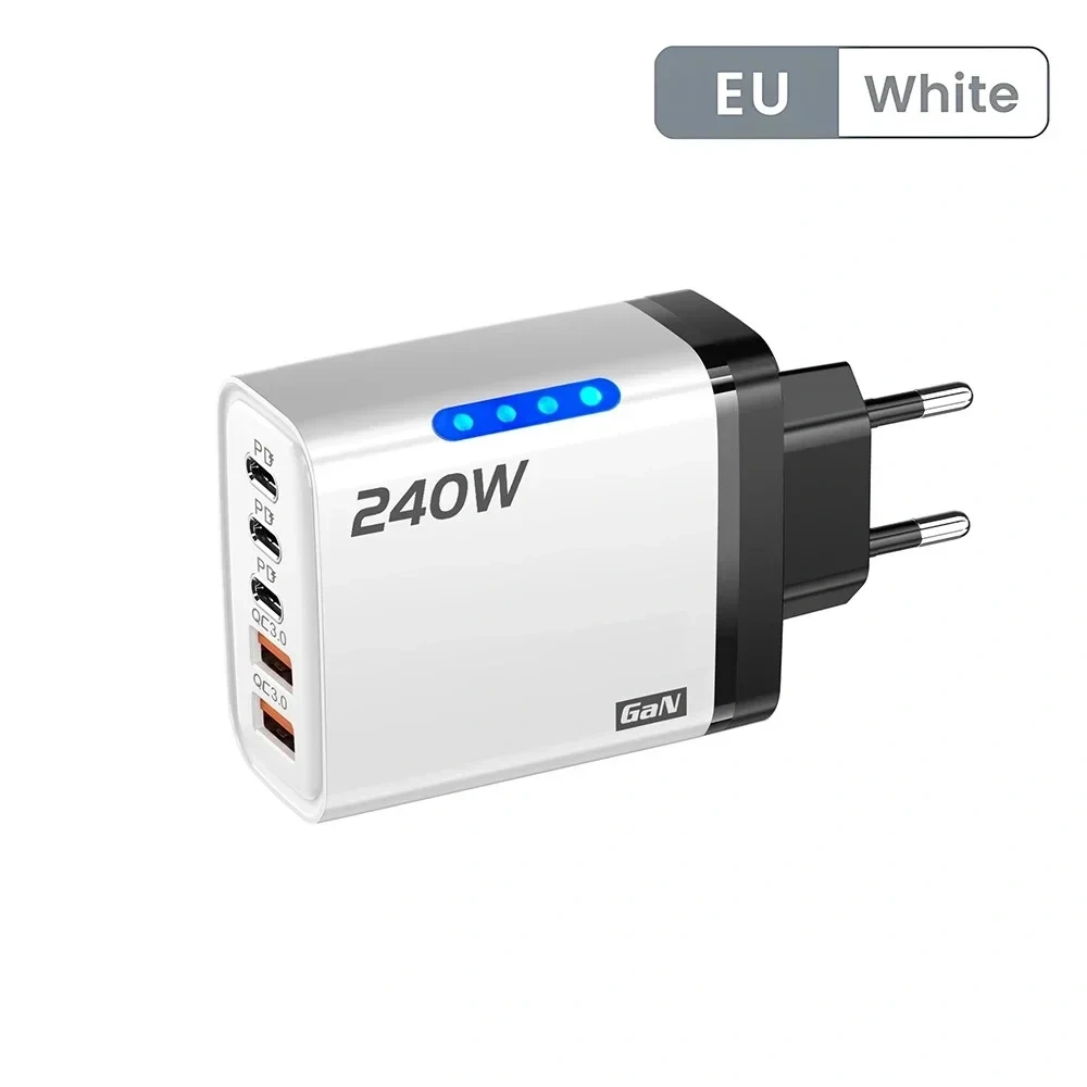 240W USB C Charger Quick Charge QC 3.0 PD Fast Charging Type C Phone Charger Adapter for iPhone Samsung Xiaomi Wall USB Chargers