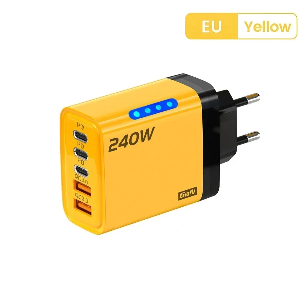 240W USB C Charger Quick Charge QC 3.0 PD Fast Charging Type C Phone Charger Adapter for iPhone Samsung Xiaomi Wall USB Chargers