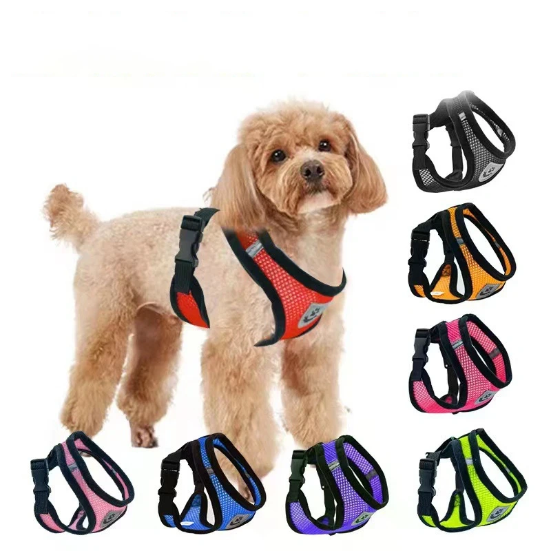 Dog Vest Walking Leash For Puppy Dog Cat Collar Polyester Adjustable Mesh Dog For Small Medium Pet Accessories
