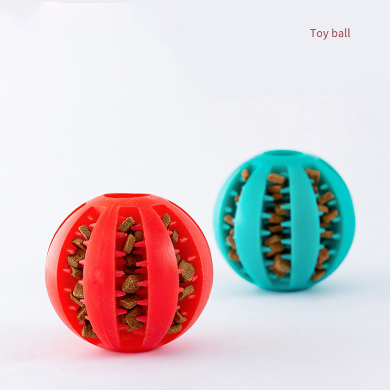 Dog Toy Ball Nontoxic Bite Resistant Toy Ball Pet Food Treat Feeder Chew Tooth Cleaning Ball