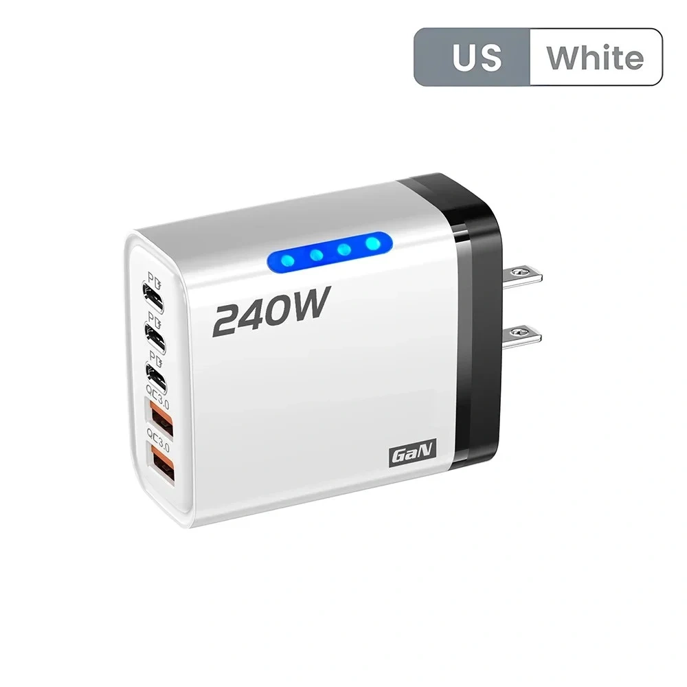 240W USB C Charger Quick Charge QC 3.0 PD Fast Charging Type C Phone Charger Adapter for iPhone Samsung Xiaomi Wall USB Chargers
