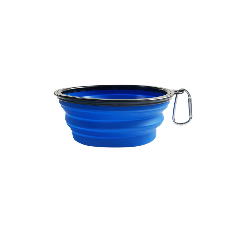 Folding Portable Silicone Dog Feeder Bowl Pet Dispenser Outdoor Travel Dog Cat With Carabiner Bottle Food Water Container